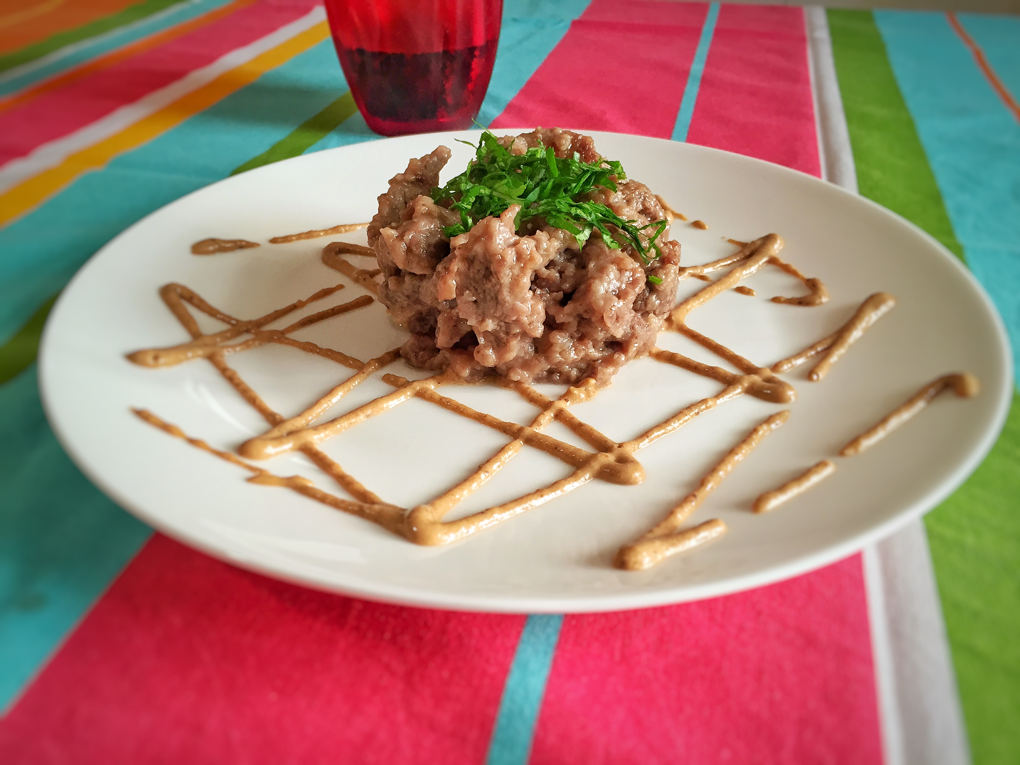 Straccetti con pesto di prugne