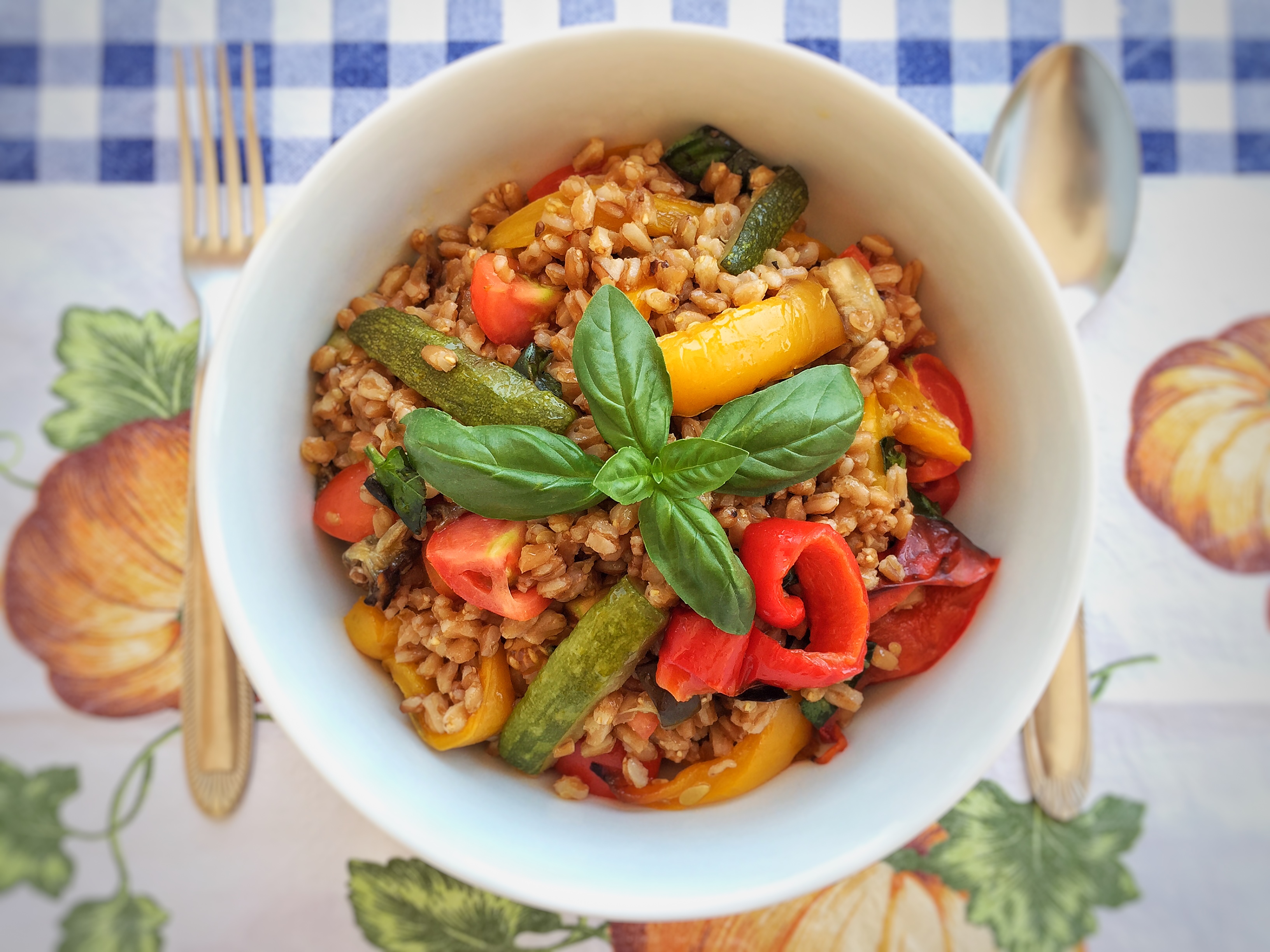 Farro con verdure grigliate