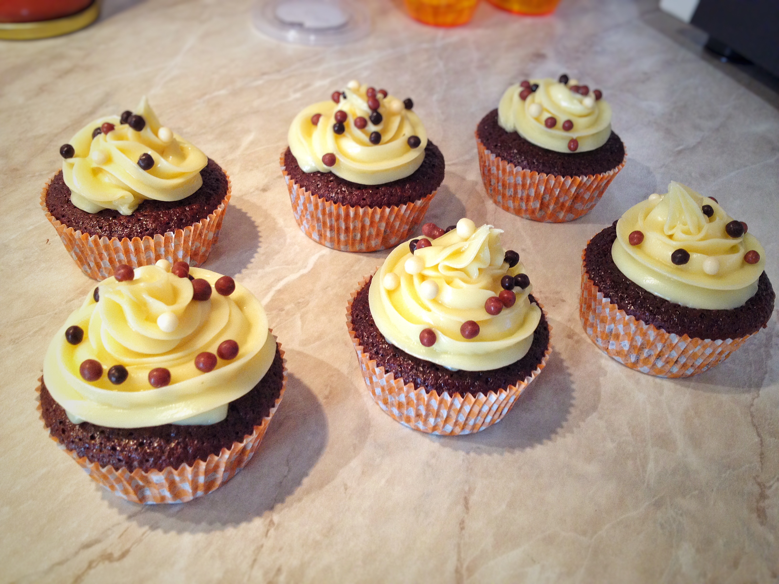 Cupcakes con ganache al cioccolato bianco