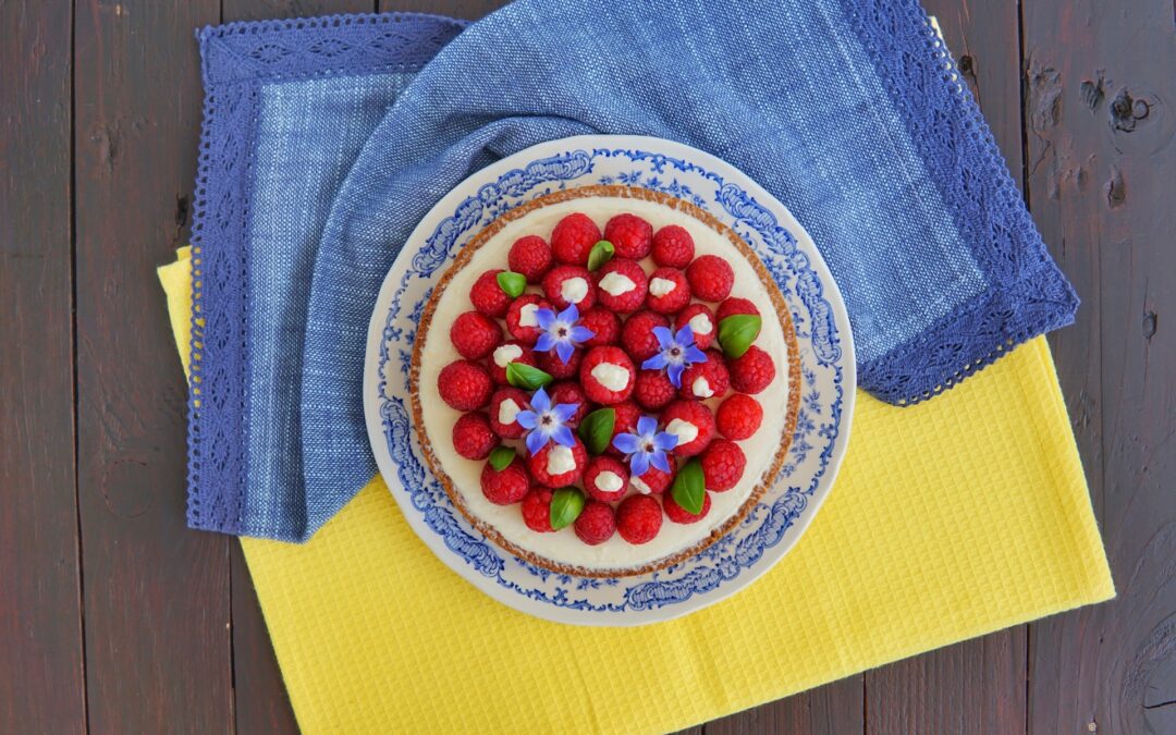 Crostata con crema al mascarpone e lamponi